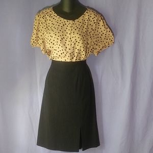 Pin striped black skirt Size 10, unbranded